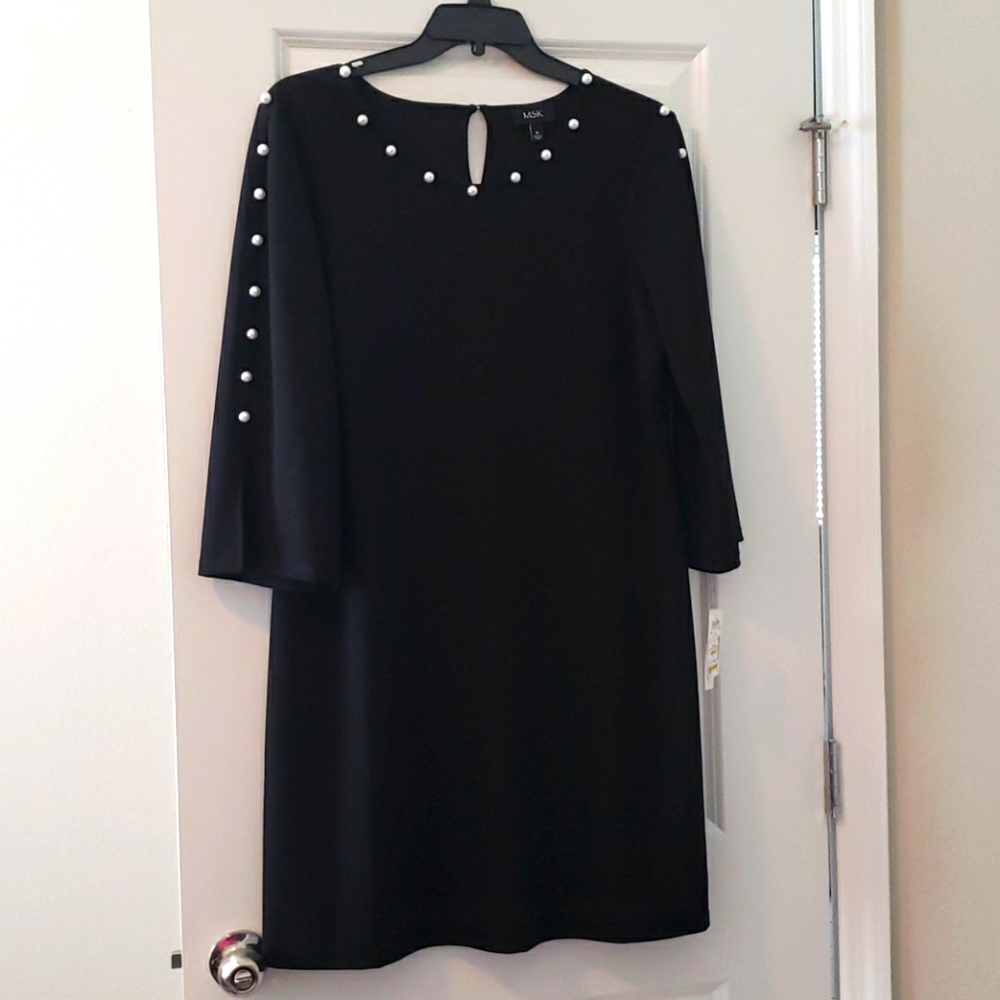 Black Dress with Pearls